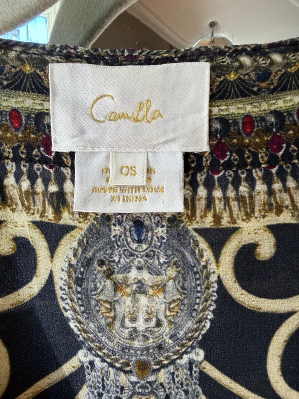Camilla Black and Gold Silk Embellished Swim Coverup - Picture 7 of 16